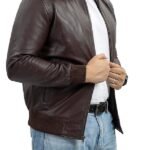 Varsity Style Men’s Suede Leather Bomber Jacket