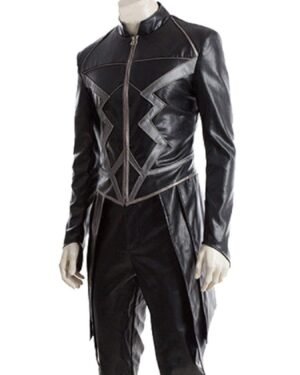 superhero-inspired leather jacket based on Black Bolt’s look from Marvel’s Inhumans. Perfect for cosplay fans and collectors.