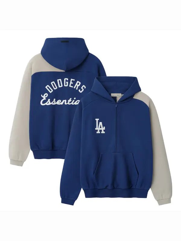 Unisex Los Angeles Dodgers Fear of God x MLB Royal:Gray Half-Zip Hoodie