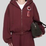 BRUCE LEE x LỰU ĐẠN Burgundy Zip Hoodie 2026