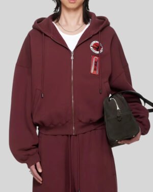 BRUCE LEE x LỰU ĐẠN Burgundy Zip Hoodie 2026