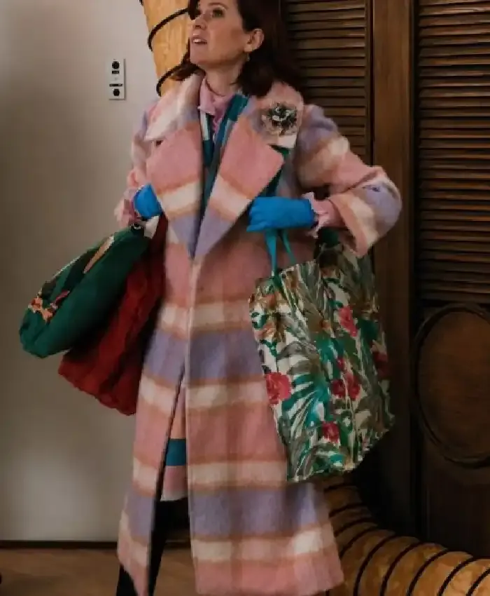 Elsbeth S3 Carrie Preston Pink Plaid Coat - Image 1
