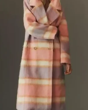 Elsbeth S3 Carrie Preston Pink Plaid Coat - Image 2