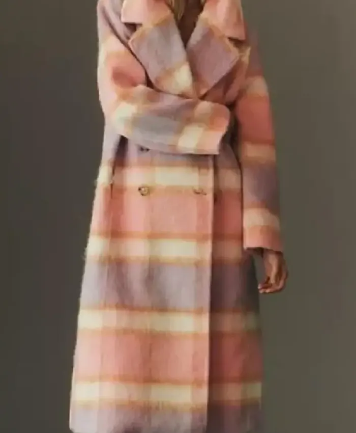 Elsbeth S3 Carrie Preston Pink Plaid Coat - Image 2