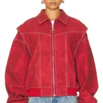 Lioness Red Oversized Bomber Jacket