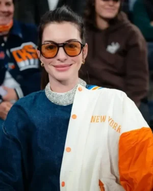 Anne Hathaway Knicks Jacket - Image 1