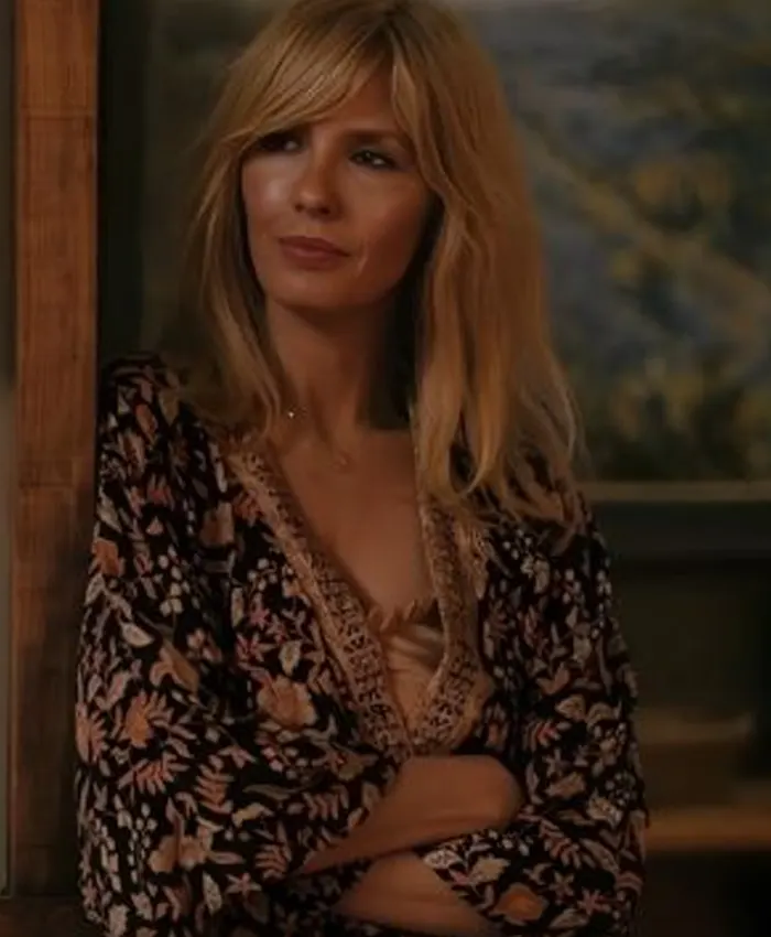 Shop Kelly Reilly Dutton Ranch S01 Floral Robe - Embrace the Wild Elegance - Image 2